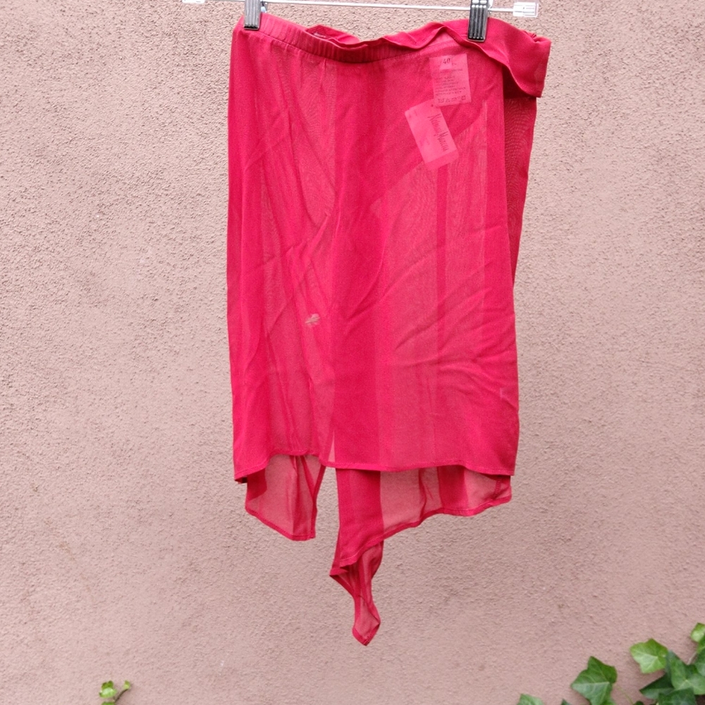Sheer bright red skirt